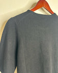 Neiman Marcus 100% Cashmere Black Knit Slouchy Short Sleeve Sweater Top
