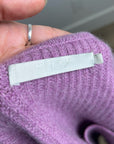 OGD 100% Cashmere Thick Knit Textured V - Neck Lavender Purple Sweater