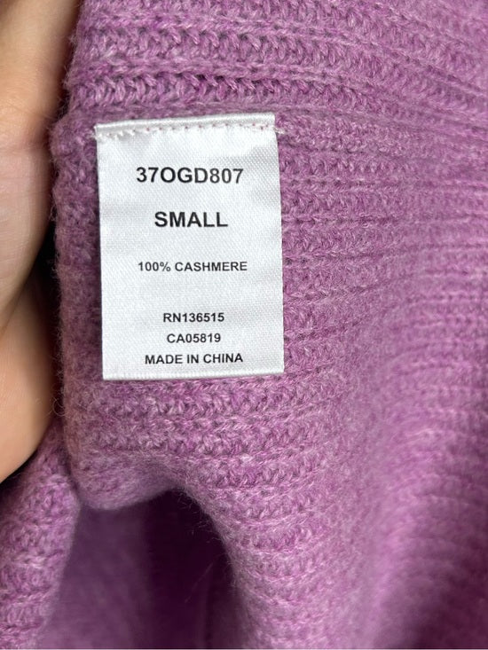 OGD 100% Cashmere Thick Knit Textured V - Neck Lavender Purple Sweater