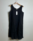 Eileen Fisher Black 100% Handkerchief Linen Tank Midi Dress