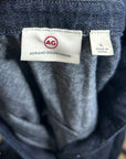 AG 100% Cotton Dark Wash Boxy Oversized Cropped Long Sleeve Denim Top