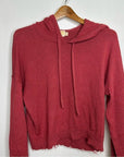 Nation LTD Alpaca Cotton Distressed Hooded Knit Sweater