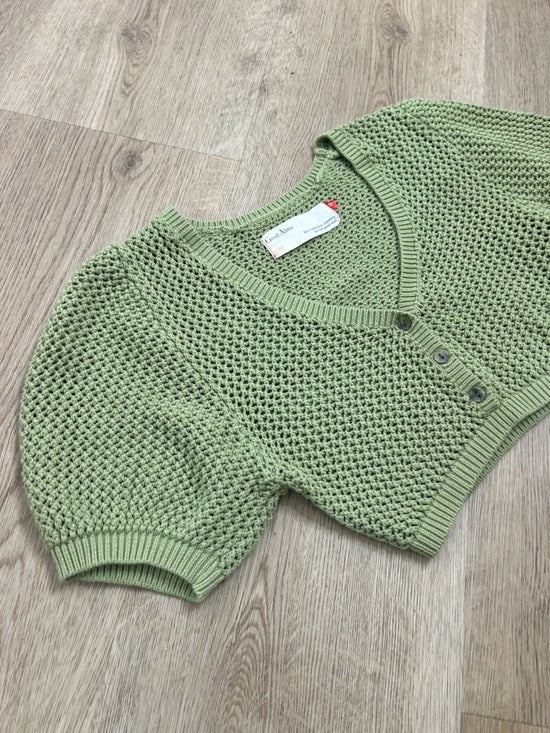 Good Alma 100% Cotton Knit Short Sleeve Button Down Cardigan Sweater Top