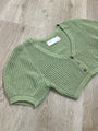 Good Alma 100% Cotton Knit Short Sleeve Button Down Cardigan Sweater Top