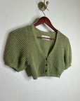 Good Alma 100% Cotton Knit Short Sleeve Button Down Cardigan Sweater Top