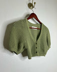 Good Alma 100% Cotton Knit Short Sleeve Button Down Cardigan Sweater Top