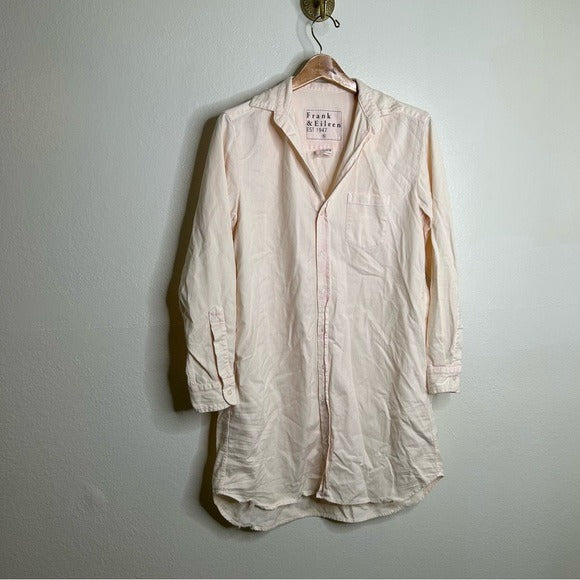 Frank &amp;amp; Eileen Frank &amp;amp; Eileen 100% Mary Famous Denim Light Pink Acid Wash Button Down Dress - Cotton