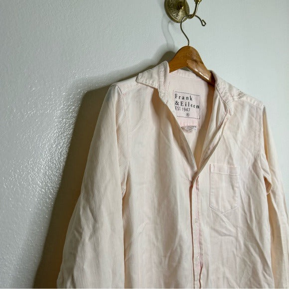 Frank &amp;amp; Eileen Frank &amp;amp; Eileen 100% Mary Famous Denim Light Pink Acid Wash Button Down Dress - Cotton