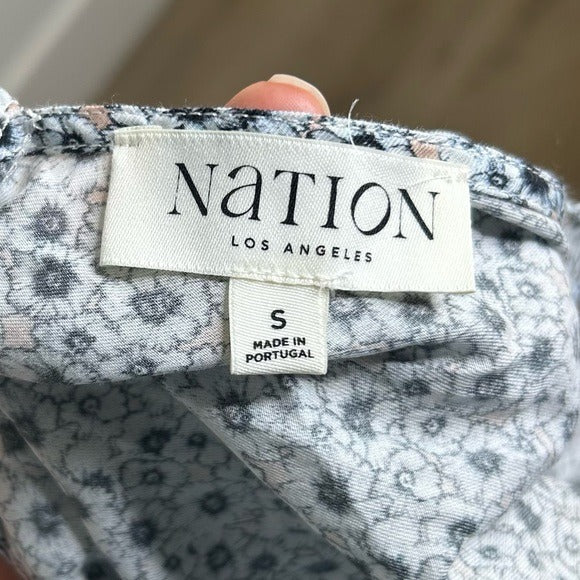 Nation 100% Organic Cotton Lighweight Floral Tie Back Tank Midi Dress