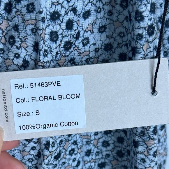 Nation 100% Organic Cotton Lighweight Floral Tie Back Tank Midi Dress