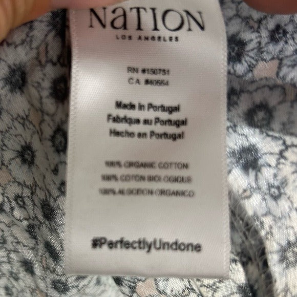 Nation 100% Organic Cotton Lighweight Floral Tie Back Tank Midi Dress