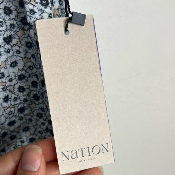 Nation 100% Organic Cotton Lighweight Floral Tie Back Tank Midi Dress