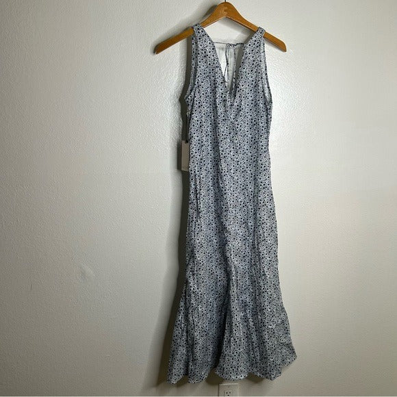 Nation LTD Nation 100% Organic Cotton Lighweight Floral Tie Back Tank Midi Dress - Cotton