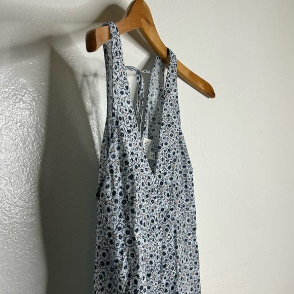 Nation LTD Nation 100% Organic Cotton Lighweight Floral Tie Back Tank Midi Dress - Cotton