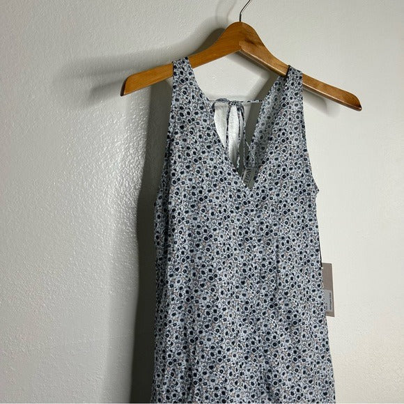 Nation 100% Organic Cotton Lighweight Floral Tie Back Tank Midi Dress