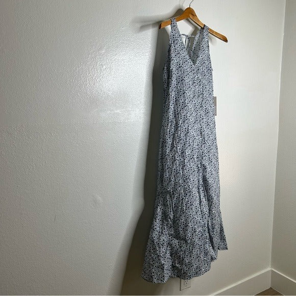 Nation 100% Organic Cotton Lighweight Floral Tie Back Tank Midi Dress