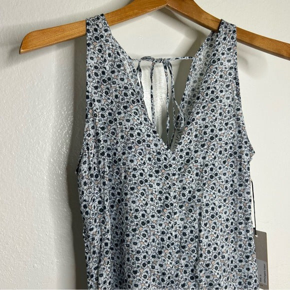 Nation 100% Organic Cotton Lighweight Floral Tie Back Tank Midi Dress