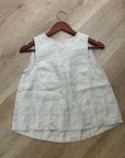 Madewell 100% Linen Neutral Tan Shell Top Contrast Stitching