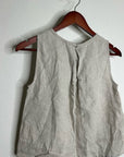 Madewell 100% Linen Neutral Tan Shell Top Contrast Stitching