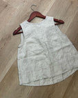 Madewell 100% Linen Neutral Tan Shell Top Contrast Stitching