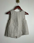Madewell 100% Linen Neutral Tan Shell Top Contrast Stitching