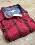 Outerknown 100% Organic Cotton Red Brown Check Blanket Shirt Button Down