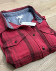 Outerknown 100% Organic Cotton Red Brown Check Blanket Shirt Button Down