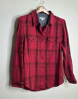 Outerknown 100% Organic Cotton Red Brown Check Blanket Shirt Button Down