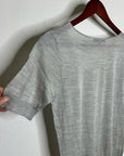 AG 100% Silk Knit Lightweight Scoop Neck Short Sleeve Gray Blouse Top