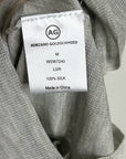 AG 100% Silk Knit Lightweight Scoop Neck Short Sleeve Gray Blouse Top