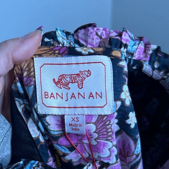 Banjanan 100% Cotton Floral Multicolor Puff Sleeve Blouse