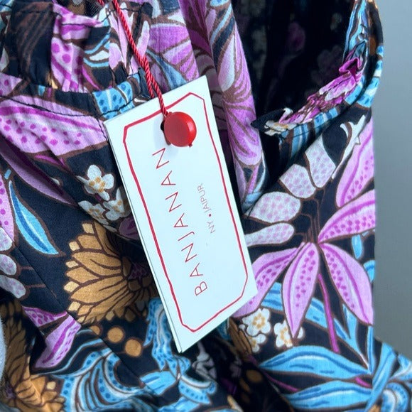 Banjanan 100% Cotton Floral Multicolor Puff Sleeve Blouse