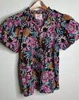 Banjanan 100% Cotton Floral Multicolor Puff Sleeve Blouse