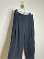 Eileen Fisher 100% Silk Black Straight Leg Pleated Trouser Pant