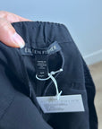 Eileen Fisher 100% Silk Black Straight Leg Pleated Trouser Pant
