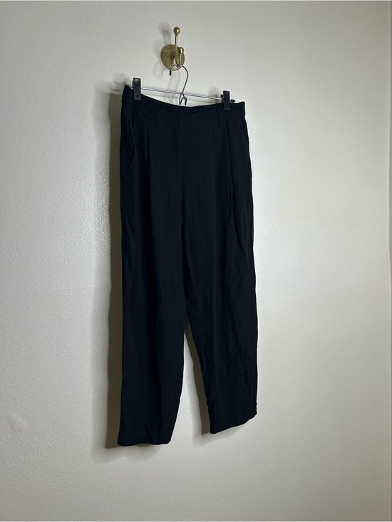 Eileen Fisher Eileen Fisher 100% Silk Black Straight Leg Pleated Trouser Pant - Silk