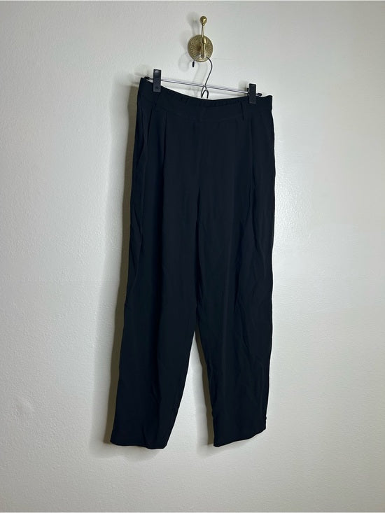Eileen Fisher Eileen Fisher 100% Silk Black Straight Leg Pleated Trouser Pant - Silk
