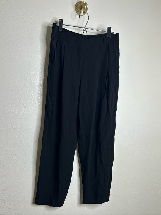 Eileen Fisher Eileen Fisher 100% Silk Black Straight Leg Pleated Trouser Pant - Silk
