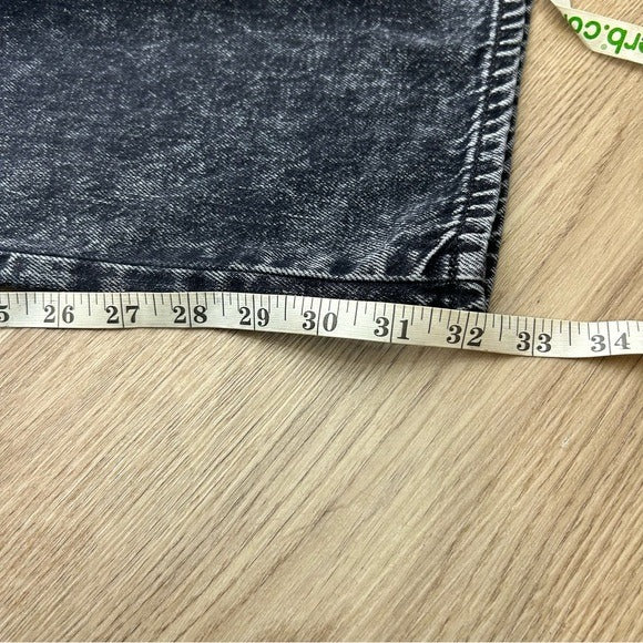 AMO 100% Cotton Marcella Pleated Jean High Rise Wide Leg Black