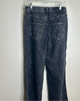 AMO 100% Cotton Marcella Pleated Jean High Rise Wide Leg Black