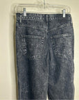 AMO 100% Cotton Marcella Pleated Jean High Rise Wide Leg Black