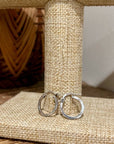 925 Sterling Silver Etched Detail Small Hoop Earring