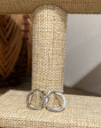 925 Sterling Silver Etched Detail Small Hoop Earring