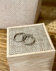 925 Sterling Silver Etched Detail Small Hoop Earring