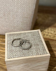 925 Sterling Silver Etched Detail Small Hoop Earring