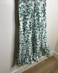Ex Voto 100% Cotton White Green Bird Block Printed Maxi Dress