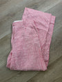 J. Crew 100% Linen Essential Wide Leg Pant in Electric Red Stripe