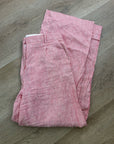 J. Crew 100% Linen Essential Wide Leg Pant in Electric Red Stripe