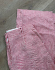 J. Crew 100% Linen Essential Wide Leg Pant in Electric Red Stripe