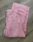 J. Crew 100% Linen Essential Wide Leg Pant in Electric Red Stripe